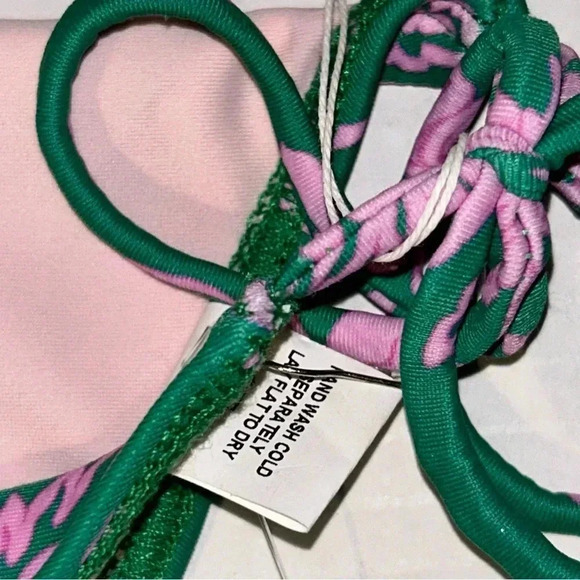 NEW Xirena Xwim Sims Bikini Swim Bottom Size Large Caprisyn Green Pink Floral - Picture 12 of 15